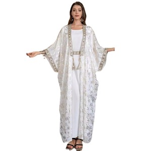 013 Robe une pièce pour femmes musulmanes du Moyen-Orient Robe d'été dorée Abaya - Product Image 5
