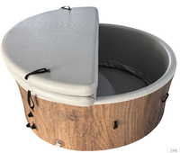 Aufblasbarer Spa-Pool mit runder Form im Freien Holz design Tragbarer Whirlpool Aufblasbares Spa