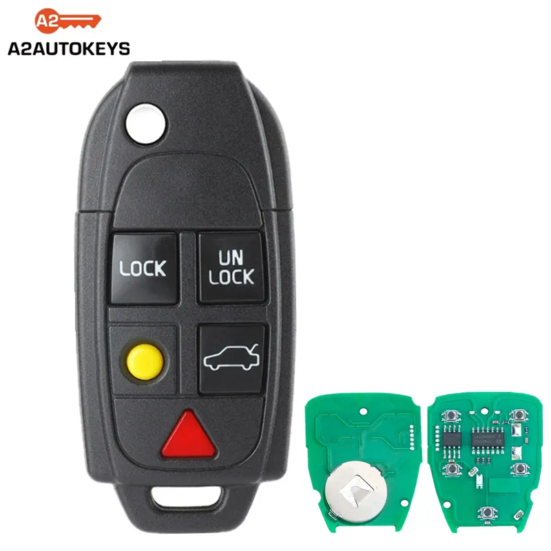 A2AUTOKEYS LQNP2T-APU 5 boutons 315MHz ID48 puce télécommande clé de voiture intelligente pour Volvo XC70 XC90 S60 S70 S80 V70 2004-2015