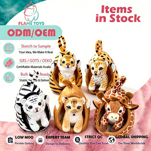 Cama para Mascotas con Forma de Tigre de Peluche, Juguete de Peluche con Relleno de Algodón PP, Alivio del Estrés, Regalo para <span class=keywords><strong>Bebés</strong></span> y Niños - Product Image 1