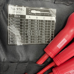 Bộ tua vít điện chuyên dụng 9 món/túi, độ chính xác cao, chất liệu CR-V, chịu điện áp 1000V, có nam châm, gồm tua vít chữ thập và tua vít đầu bằng cách điện - Product Image 2