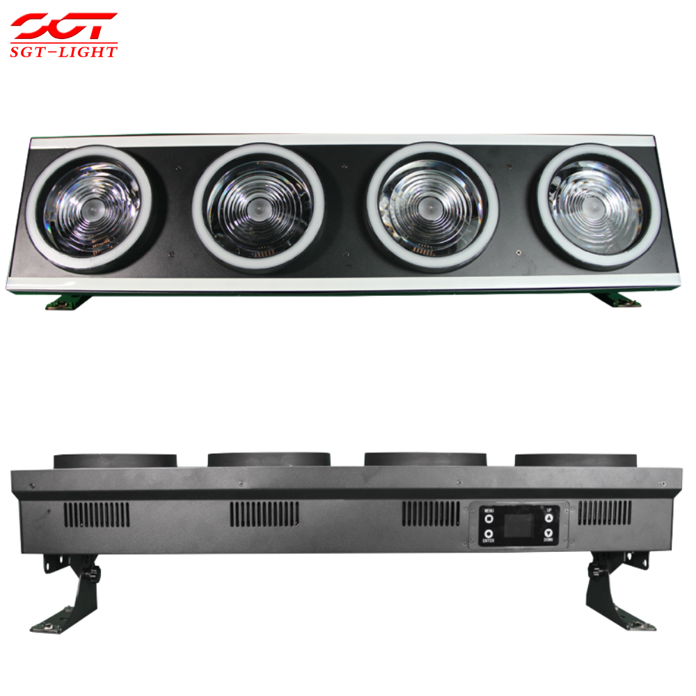 Professional Four Eye Golden Beam Matrix Light Pixel Control Narrow Beam Lamp With Auxiliary RGB Effects for Bar KTV Performance