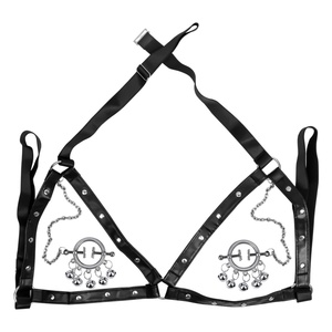 QKKQ Breast Clip Nipple Clamp with Bells BDSM Bondage Breast Leather Belt Nipple Clamps Sexy Clips Erotic Sex <b>Toys</b> <b>for</b> Women <b>Men</b> - Product Image 3