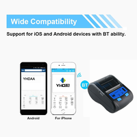 Printer Thermal POS YHD-5801O 58mm Mendukung Pencetakan Struk & Label Printer Mini Saku Nirkabel untuk Stiker Barcode