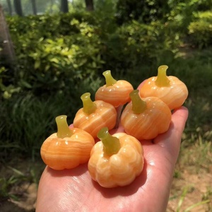 Local Stock Yellow Quartz Pumpkin Carving Natural Crystal Hand Carved Healing Home Decor Collection Folk <b>Art</b> Jiangsu Crystalhola - Product Image 6