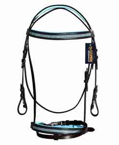 Brida Turquesa Full-Shetty Comfort para Caballos Tamaño Diamante Hecho de Cuero - Product Image 3