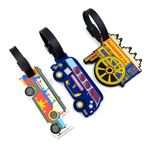 Du lịch PVC hành lý Thẻ tùy chỉnh mềm PVC cao su hành lý Tag Vali chủ túi <span class=keywords><strong>3D</strong></span> tùy chỉnh logo dễ thương phim hoạt hình hành lý tag - Product Image 4