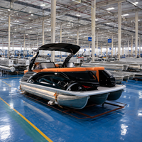 Nouveau Bateau Ponton en Aluminium de 22 pieds (2026) - Ponton de Pêche pour 12 Personnes, Rangement Porte-Cannes, Certifié CE, Moteur et Remorque en Option