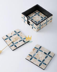 Mantel individual cuadrado de ratán artesanal personalizable, moderno y ecológico, con incrustaciones de perlas de lujo, para mesa de comedor, posavasos hecho a mano - Product Image 5