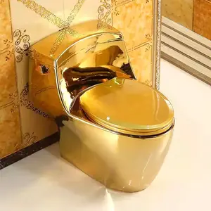 Европейский Королевский роскошный гальванический s-ловушка/p-ловушка золотистого цвета для ванной комнаты, один кусок золотой унитаз