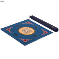 Housse de table de mahjong carrée avec marques de direction, écologique, résistante à l'eau, kit d'accessoires de mahjong portable pour le jeu à domicile