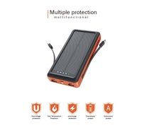 Batterie Externe Solaire PD 225W, Chargeur Portable à Charge Rapide, 20000 mAh, Batterie au Lithium Polymère en Plastique