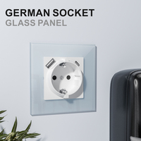 Série 86 Russie Allemagne Prise murale USB standard Adaptateur de prise pour appareil ménager intelligent Type-c Charge rapide