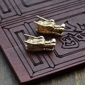Cuentas espaciadoras de cobre con cabeza de dragón de 9x26 mm, chapadas en oro y plata, para la fabricación de collares - Product Image 4
