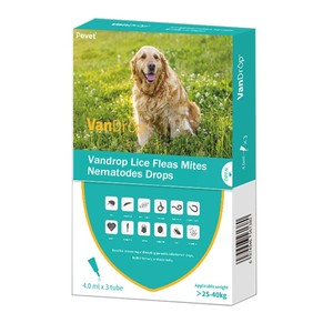 Gocce Antiparassitarie per Cani 25-40kg Contro Pulci, Zecche, Vermi Rotondi, Vermi a Coda di Cavallo, Vermi del Cuore, Microfilaria - Sicure per Cani in Gravidanza e Allattamento - Product Image 1