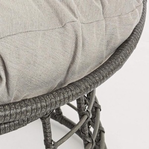 Chaise longue pivotante ronde moderne avec coussin en osier de <span class=keywords><strong>jardin</strong></span> durable pour l'extérieur Patio Beach Papasan Set pour se détendre - Product Image 4