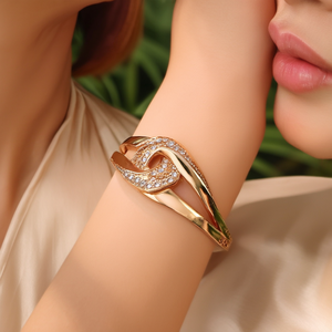 กำไลข้อมือคริสตัล ชุบทอง PVD สแตนเลสสตีล 316L ทนทาน เป็นมิตรต่อสิ่งแวดล้อม เครื่องประดับแฟชั่น - Product Image 3