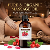 Minyak Pijat Rose Hip Label Pribadi Botol 100ml OEM ODM Kustom