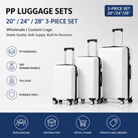 Valise trolley rigide en polypropylène blanche, ensemble emboîtable, 4 roues multidirectionnelles, 16, 18, 20 pouces, coque côtelée, vente en gros