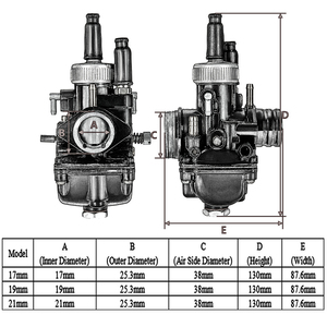 Carburador negro Dellorto PHBG 17mm 19mm 21mm DS para <span class=keywords><strong>Honda</strong></span> RS50 JOG50 JOG90 DIO JOG 50cc <span class=keywords><strong>90cc</strong></span> 100cc BWS100 carburador de Scooter - Product Image 3