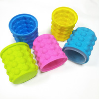 Meilleures ventes : Seau à glaçons en TPR de qualité alimentaire, écologique, taille et couleur personnalisables, pour cuisine et bar, glaçons 3D, marque QX, modèle I-1