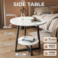 Table d'appoint moderne pliable et mobile à double niveau, multifonctionnelle, écologique, en bois et métal, pour chambre à coucher et mobilier de maison