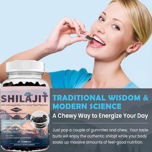 Meilleures ventes Gommes de shilajit bio de l'Himalaya pour adultes Peau saine Cheveux Soutien immunitaire Suppléments à base de plantes personnalisables - Product Image 5