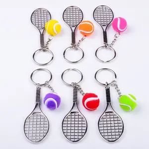 Gantungan Kunci Raket Tenis Mini, Gantungan Kunci Keyring Olahraga Lucu Aksesori Hadiah untuk Remaja Penggemar