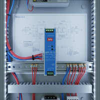 Transformateur industriel NDR-75W-12V sur rail DIN, alimentation à découpage AC-DC à sortie unique 6,3A avec tension d'entrée 220V pour PLC