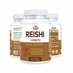Extracto de Hongo Reishi Orgánico Natural OEM, Suplemento Dietético para Apoyar la Salud Inmunológica en Adultos, 60 Cápsulas - Product Image 1