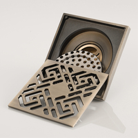 Siphon de sol moderne en cuivre antique de 4 pouces anti-odeur pour salle de bain et cuisine