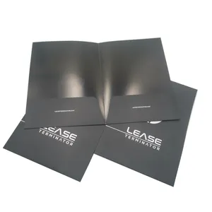 Tùy Chỉnh A3 A4 A5 Kích Thước Linen Thư Mục Giấy Với Thẻ Kinh Doanh Slit Đen Trình Bày Thư Mục Với Một Hai Túi - Product Image 1