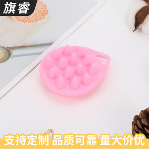 Scalp Massage Silicone Brush Water Droplet Design Wet Dry Use Hair Care Tool - Product Image 5