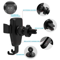 2024 vente chaude Qi chargeur sans fil 15W support de téléphone à induction automatique rapide pour voiture Design moderne pour application hôtelière