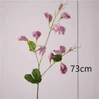 Ranting Bunga Sutra Sweet Pea Buatan Multi Warna dengan Dedaunan Realistis untuk Dekorasi Pesta dan Ruang Tamu