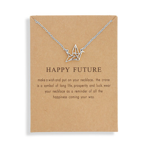 Happy Future Collier Grue en Papier pour Femme, Pendentif Pigeon Origami, Chaîne <span class=keywords><strong>de</strong></span> Clavicule, Colliers Statement et Chokers - Product Image 4