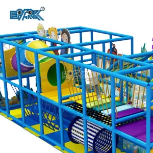 New Design Indoor Outdoor Commercial Blue Amusement Park Equipment Soft Play Big Ball Kids Playground With Large Slide