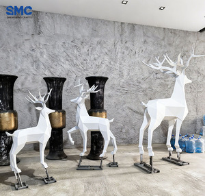 SMC等身大スチール製彫刻鹿像、クリスマスホリデーショップモール屋外庭園装飾用小道具 - Product Image 6