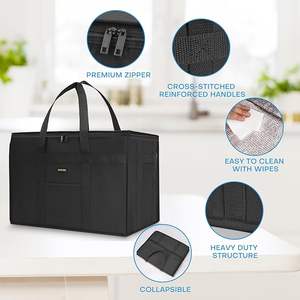 Sac isotherme de grande capacité pour la livraison de nourriture, de vin, de café, de déjeuner, pour les pique-niques, la pêche, design rigide structuré - Product Image 2