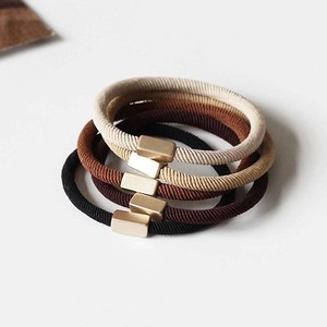 Élastique à cheveux en tissu, couleur unie, haute élasticité, usage quotidien, design quadrilatère AL-98 - Product Image 1