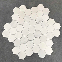 Centurymosaic Mosaïque en marbre blanc en forme d'éventail, pierre naturelle, mosaïque en écailles de poisson pour salle de bain, cuisine, crédence murale et sol