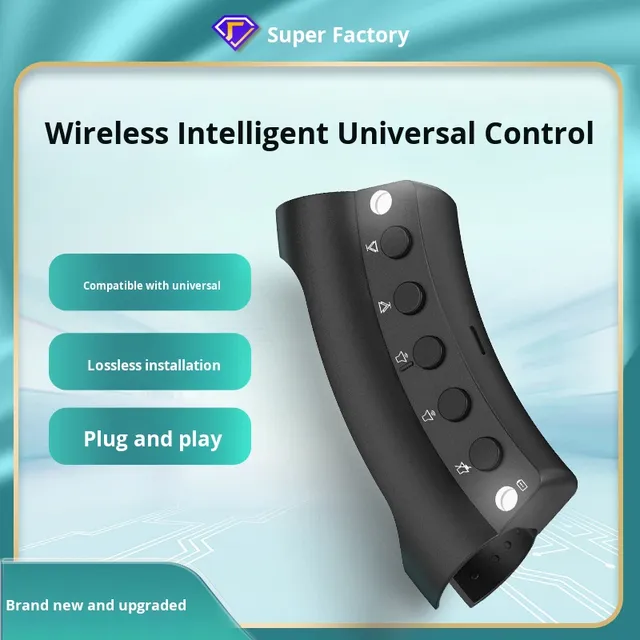 Private Mold New Android Large Screen Modified Multi-function Car Steering Wheel Button Wireless square Control Remote ABS