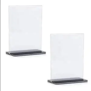 Hoge Kwaliteit T Vorm Hoge Magneet Aangepaste Acryl A5 Papier Houder A4 Papier Houder Menu Stand