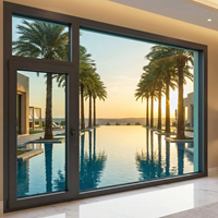 Ventana Abatible RG95 con Rotura de Puente Térmico, Valor U 1.1, Triple Acristalamiento, Revestimiento PVDF, Garantía de 5 Años para GCC