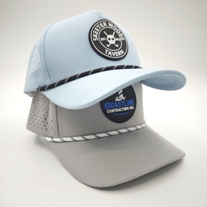 Superior 5 Panel Solid Waterproof Golf Cap Custom Silicone Logo Low MOQ OEM Laser Perforated Breathable Running <b>Hat</b> Supply - Product Image 3