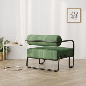 Échantillon gratuit de salon de luxe moderne <span class=keywords><strong>Fauteuil</strong></span> de détente en velours côtelé avec pieds en <span class=keywords><strong>métal</strong></span> <span class=keywords><strong>noir</strong></span> - Product Image 4