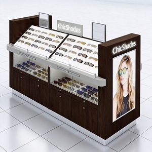 Exhibidor de <span class=keywords><strong>Gafas</strong></span> de Lujo en Madera Oscura Ecológica Personalizable con Retroiluminación LED y Logotipo Luminoso Lateral para Boutique de <span class=keywords><strong>Gafas</strong></span> de Sol - Product Image 1