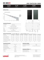 Panel Surya Bifacial Longi Hi-Mo 6 Explorer Lr5-72Htd 550-580W Efisiensi 22,5% Kaca Ganda Tersedia