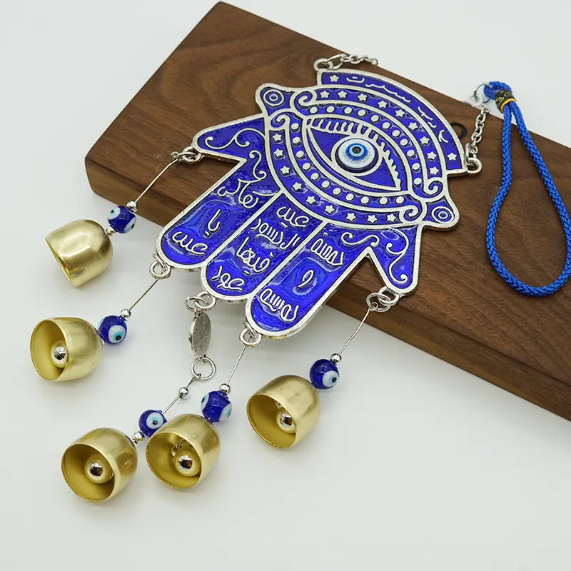 Amulet Wall Protection Hanging Good Luck Turkey Blue Greek Evil Eye Hamsa Hand Wind Chime Decoration Car Accessory