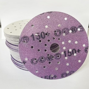 All'ingrosso carta vetrata viola ceramica disco levigante 150mm 6 pollici gancio e <span class=keywords><strong>Loop</strong></span> dischi abrasivi di carta per autoveicoli - Product Image 2